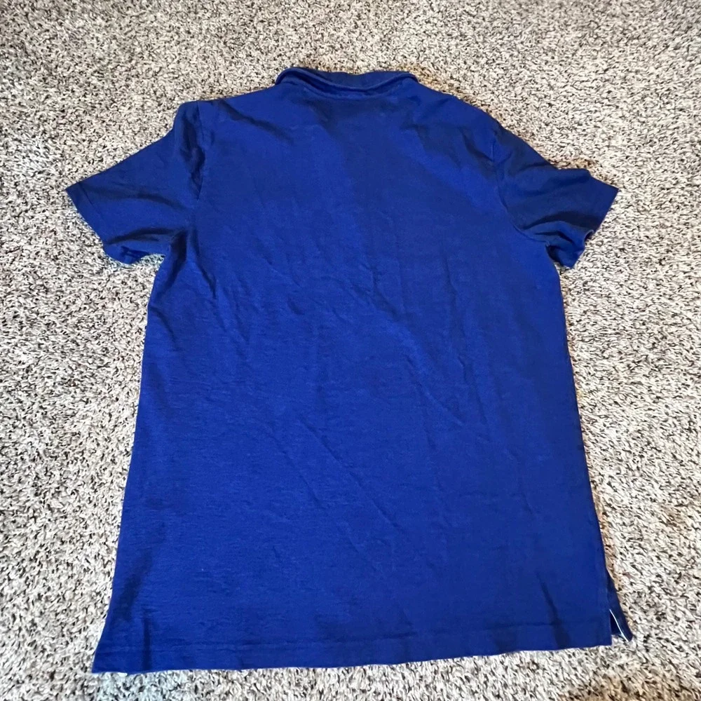 Banana Republic Men Performance Pique Polo Shirt Royal Blue Large Stretch Pocket